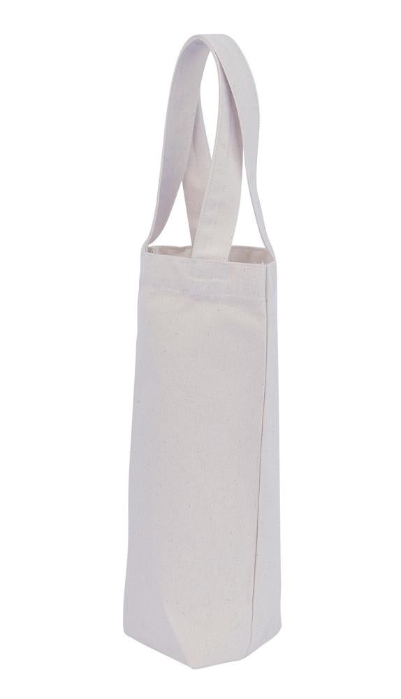 Canvas Wine Bag - 1 Bottle - CAN-WINE-1 | side view